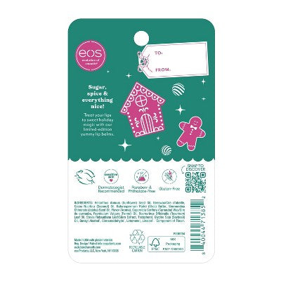 eos Holiday Lip Balm Stick - Iced Gingerbread + Milk & Cookies - 2pk