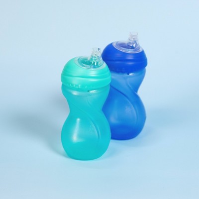 Nuby 10oz Polypropylene Clikit Frosted Soft Spout Sippy Trainer Cups - Dark Blue/Blue - 2pk
