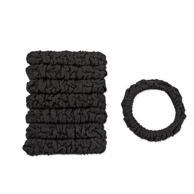 scunci Unbreakable Ruched Comfy Hair Elastics - Black - All Hair - 8pk