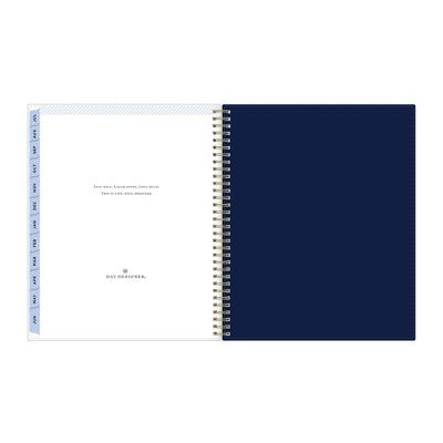 Day Designer 2024-25 Weekly/Monthly Planner 11"x8.5" Wirebound Blue Bouquet: Adult Stationery, July-June Calendar, Tabs