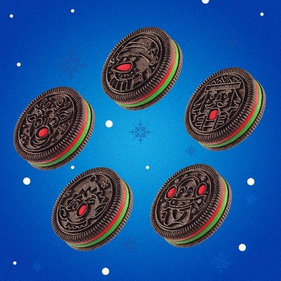 Oreo Red and Green Festive King Size Limited Edition Christmas Cookies - 2.04oz