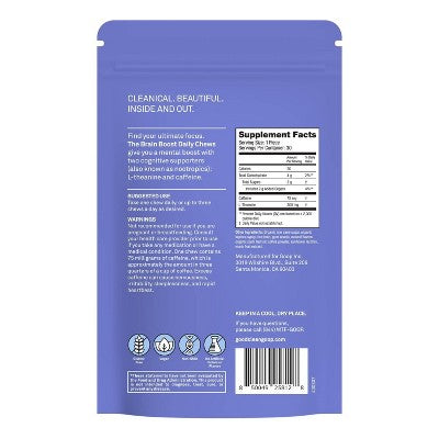 good.clean.goop wellness The Brain Boost Daily Vegan Chews with L-Theanine and Caffeine - 30ct