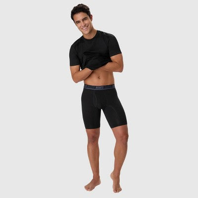 Hanes Men's Anti-Chafe Long Leg Boxer Briefs 3pk - Black/Gray/Blue M
