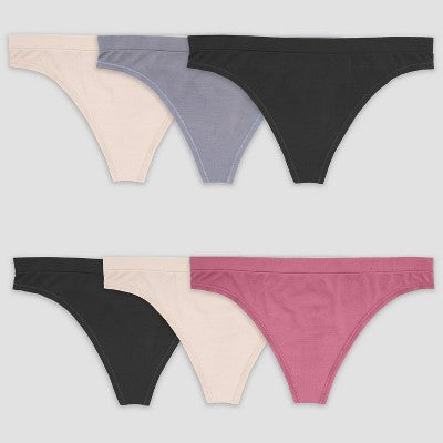Fruit of the Loom Women's 6pk Seamless Thong - 7