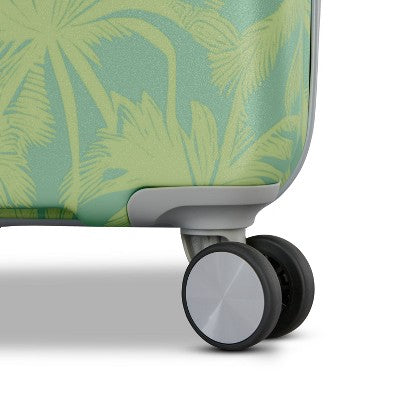 American Tourister Modern Hardside Carry On Spinner Suitcase - Green Palms: Botanical ABS Shell