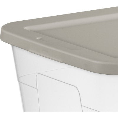 56qt Storage Box clear with Green or Gray Lids - Room Essentials: Plastic, Lidded, Stackable, Portable, Snap Closure (LOCAL PICKUP ONLY)