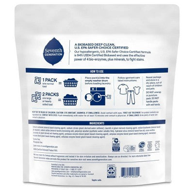 Seventh Generation Laundry Packs - Free & Clear - 66ct (LOCAL PICKUP ONLY)
