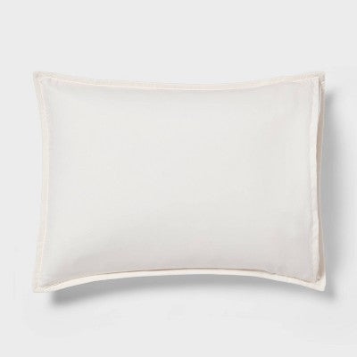 Standard Satin Quilt Sham Ivory - Room Essentials: OEKO-TEX Certified, Recycled Polyester, Machine Washable
