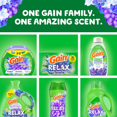 Gain Flings Dewdrop Dream HE Compatible Relax Laundry Detergent Soap Pacs - 45ct