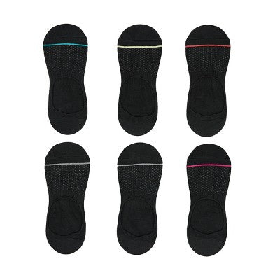 Fruit of the Loom Women's Breathable Mesh Lightweight 6pk Liner Athletic Socks - Black 4-10