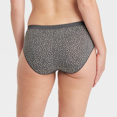 Women's 6pk Seamless Hipster Underwear - Auden Assorted Color M: Solid & Stripe Knit, Pull-On, Medium