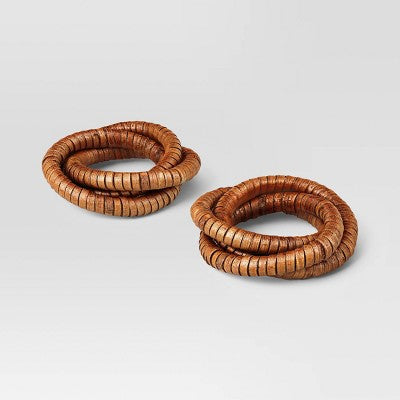 2pk Napkin Ring Dark Walnut - Threshold