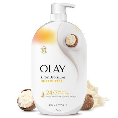 Olay Ultra Moisture Shea Butter, Vitamin B3 and Hyaluronic Blend Body Wash - 35 fl oz: For Whole Body, Normal to Dry Skin