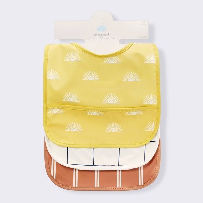 Water-Resistant Bibs - 3pk - Suns/Stripe - Cloud Island