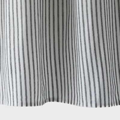 Stripe with Ruffle Shower Curtain Black/White - Threshold