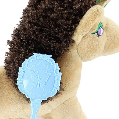 Animal Adventure 4.5'' Afro Unicorn Laying Unicorns Plush Tan