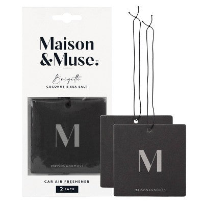Maison&Muse 2pk Car Air Fresheners Coconut and Sea Salt