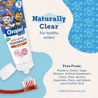 Orajel Kids Paw Patrol Anticavity Fluoride Toothpaste - Fruity Bubble - 4.2oz