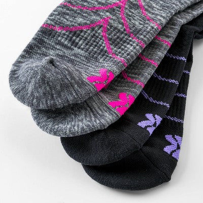 Women's Compression 2pk Knee High Athletic Socks - All In Motion Gray/Black 4-10
