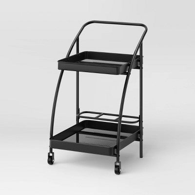 Metal Mesh Rolling Bar Outdoor Serving Cart Black - Room Essentials (LOCAL PICKUP ONLY)