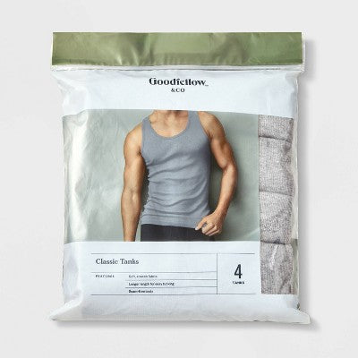 Men's Tank Top - Goodfellow & Co Heathered Gray M: Lightweight, Scoopneck, Pullover