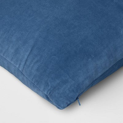 Oversize Lumbar Washed Cotton Velvet Throw Pillow - Threshold: Indoor Decorative Cushion, Removable Cover, Hidden Zipper
