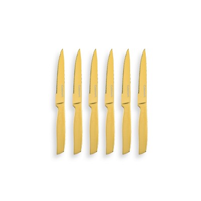 Cuisinart Classic 15pc Gold PVD Stainless Steel Cutlery Block Set White: Forged Knife Set with Comfort-Grip Handle (LOCAL PICKUP ONLY)