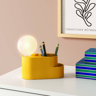 Orb Shade Organizer Novelty Table Lamp Mustard - Room Essentials