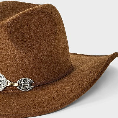 Felt Down Brim Western Hat - Universal Thread Dark Brown One Size Fits Most
