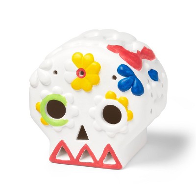 Dia de Muertos Craft Lit Ceramic Sugar Skull - Mondo Llama