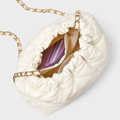 Rouched Chain Crossbody Bag - A New Day Cream