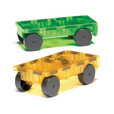 MAGNA-TILES Cars 2pc Expansion Set: Green & Yellow