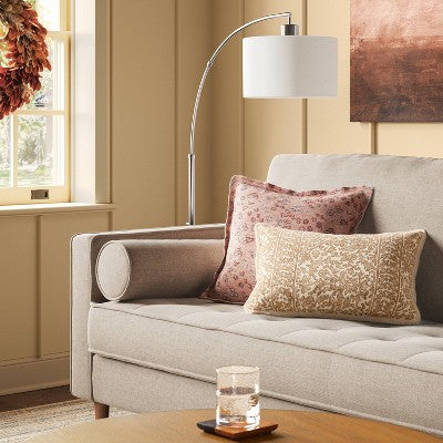 Lumbar Floral Throw Pillow Neutral - Threshold