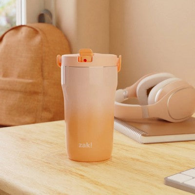 Zak Designs 14 fl oz Stainless Steel Sutton Grip Tumbler - Light Pink/Orange