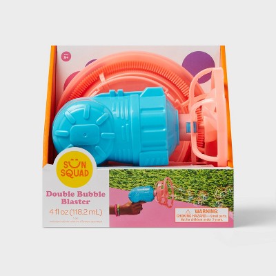 Double Bubble Blaster - Sun Squad: Plastic Bubble Blower Toy for Kids Ages 3+
