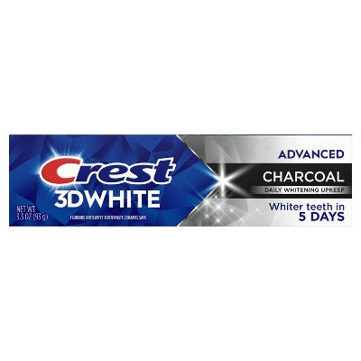 Crest 3D White Advanced Charcoal Teeth Whitening Toothpaste - 3.3 oz