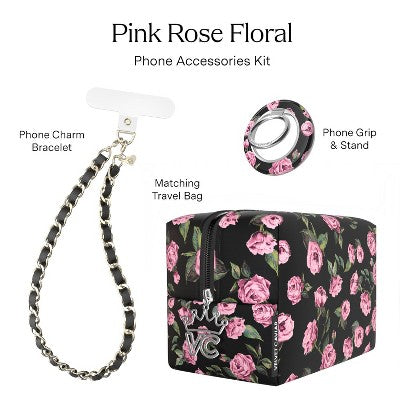 VELVET CAVIAR Phone Accessories Set - Pink Rose Floral