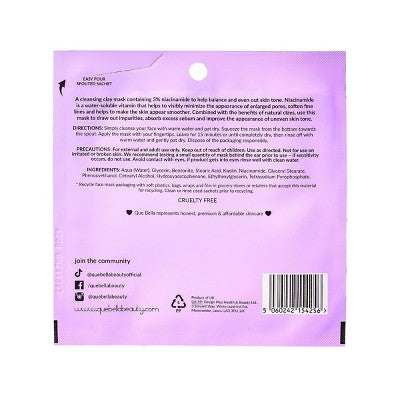 Que Bella 3% Niacinamide Clay Mask - 0.4oz