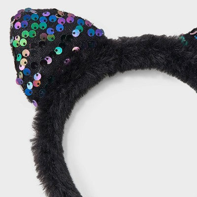 Girls' Halloween Cat Ears Headband - Cat & Jack Black