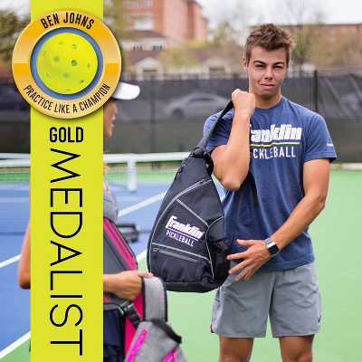 Franklin Sports Sling Pickleball Bag - Black/Charcoal: Holds 2 Paddles, 3 Balls