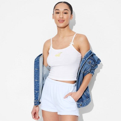 Women's Mid-Rise Fleece Pull-On Shorts - Wild Fable Light Blue S