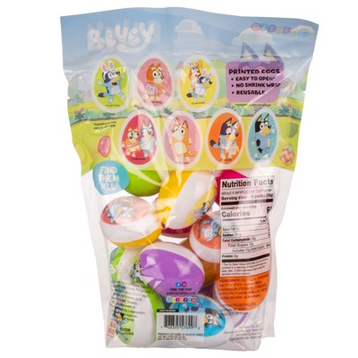 Galerie Bluey Easter Prefilled Eggs Bag with Candy for Egg Hunt - 2.12oz/15ct