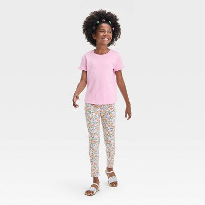 Girls' Short Sleeve Textured Knit T-Shirt - Cat & Jack XS