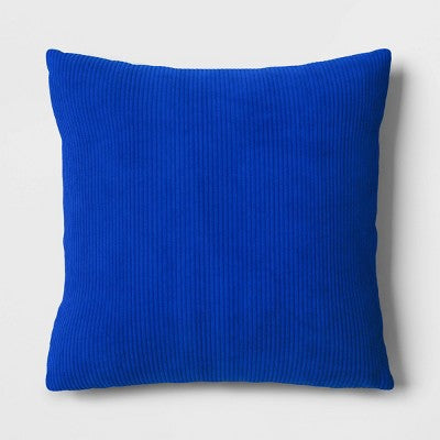 16" x 16" The Corduroy Collection Square Throw Pillow Blue - Room Essentials