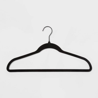 100pk Flocked Suit Hanger Black - Brightroom (LOCAL PICKUP ONLY)
