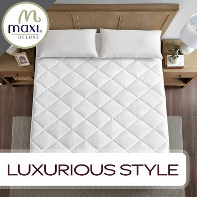 Cotton Sateen Luxury Mattress Pad - Soft & Comfortable Alternative Down Filling - 300 Thread Count