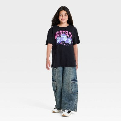 Girls' KPop Demon Hunters Huntrix d Graphic T-Shirt - Black S