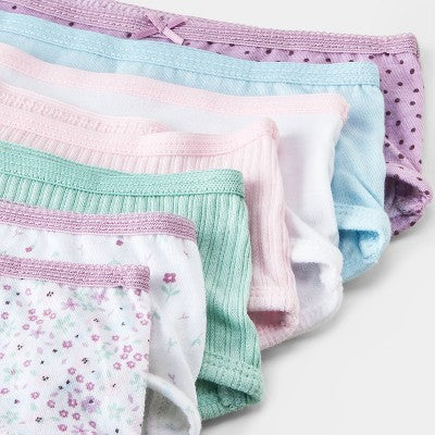 Toddler Girls' 7pk Floral Briefs - Cat & Jack White 4T