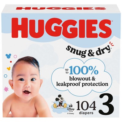 Huggies Snug & Dry Diapers - Size 3 - 104ct