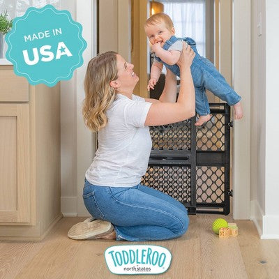 Toddleroo by North States 2-in-1 Supergate Secure Plastic Gate - Black (LOCAL PICKUP ONLY)